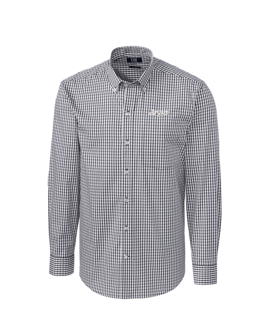 Cutter & Buck Easy Care Stretch Gingham Men's Big and Tall Long Sleeve Dress Shirt